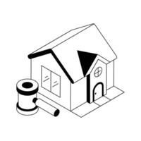 Well crafted isometric icon showing a property auction. vector