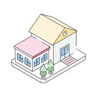 A captivating isometric icon depicting a luxurious mansion vector