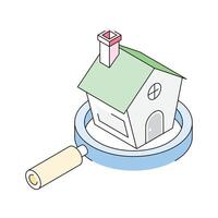 Grab this isometric icon of property search process vector