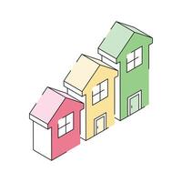 A visually engaging isometric icon of property growth vector