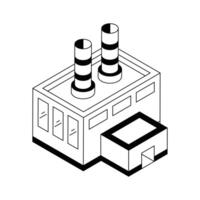 A well crafted isometric icon depicting factory. vector