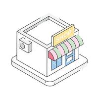 Visually engaging isometric style icon of a retail shop vector