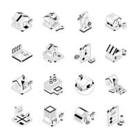 Get this easy to edit pack showing property icon in isometric style vector