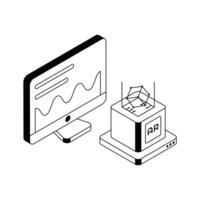 Visually appealing isometric icon for ar modelling concept. vector