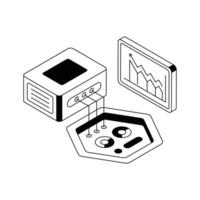 A well designed isometric icon of data statistics overview. vector