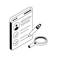 A captivating isometric icon of structured biodata display. vector