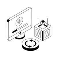 A visually engaging icon of internet backup system. vector