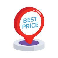 Well designed 2d icon of best price location pin vector