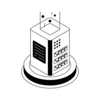Well crafted isometric icon of server storage solution. vector