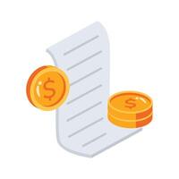 Easy to edit 2d icon of total bill receipt vector