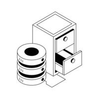A well designed isometric icon of centralized database. vector