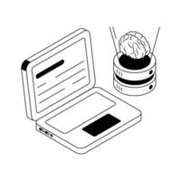 A modern isometric icon for ai database management. vector