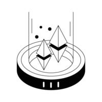 Premium isometric icon for ethereum blockchain operations. vector