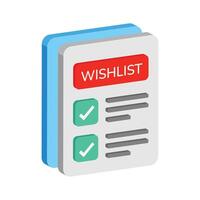 Get this 2d style icon of shopping wishlist vector
