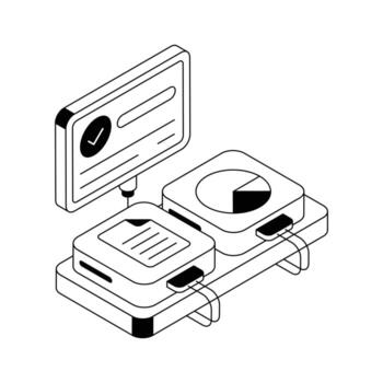 Visually engaging isometric icon representing data file content. vector