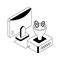 A well crafted isometric icon of bitcoin filter function. vector