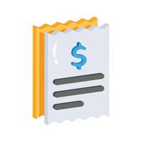 Grab this 2d style icon of printed invoice sheet vector