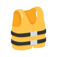 Premium 2d style icon of safe floating life vest vector