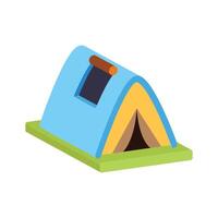 Well crafted 2d icon showing peaceful summer camp setup vector