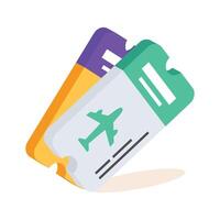 Easy to edit 2d icon of summer trip tickets vector