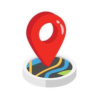 Visually appealing 2d icon showing red location pin drop vector