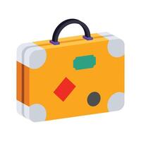 Check out this 2d style icon of travel suitcase vector
