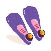 A captivating 2d style icon of scuba flippers vector