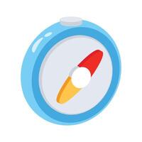 Easy to edit 2d icon of compass with direction arrows vector