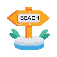 Trendy 2d icon of decorative beach board vector