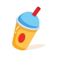 Get this 2d style icon of refreshing juice glass vector