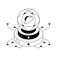 Premium isometric icon of a cloud network system. vector