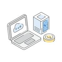 Premium isometric icon showcasing secure private cloud network vector