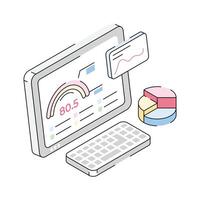 A captivating isometric icon for performance analysis tool vector