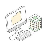 Well crafted isometric icon for advanced data server use vector