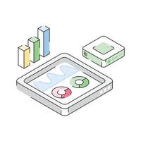 Well designed isometric icon for server analytics operation vector