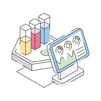 A visually appealing isometric icon for data analytics. vector