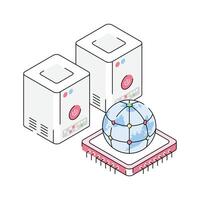 Trendy isometric icon of global hosting in action vector
