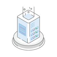 Well crafted isometric icon of server storage solution vector