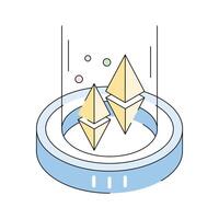 Premium isometric icon for ethereum blockchain operations vector