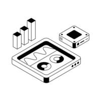 Well designed isometric icon for server analytics operation. vector