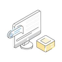 Well crafted isometric icon visualizing binary coding logic vector