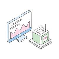 Visually appealing isometric icon for ar modelling concept vector