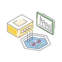 A well designed isometric icon of data statistics overview vector