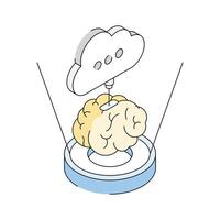 Modern isometric icon representing innovative ai cloud structure vector