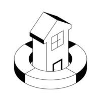 Visually appealing isometric icon of property analysis report. vector