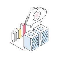 Get a glimpse of this cloud backup isometric icon vector