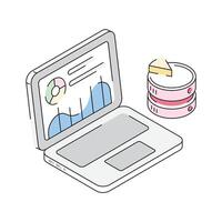 A captivating isometric icon for online infographics display vector