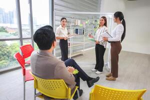 Business Team Meeting in Office, Startup Team Planning Project During Office Meeting photo