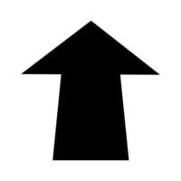 Arrow icon or sign. Flat black symbol. Pictogram is isolated on a white background. Designed for web and software interfaces. vector