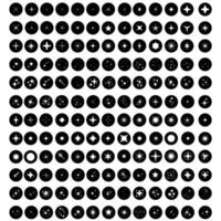Set of black circle icons on white background. Illustration. vector